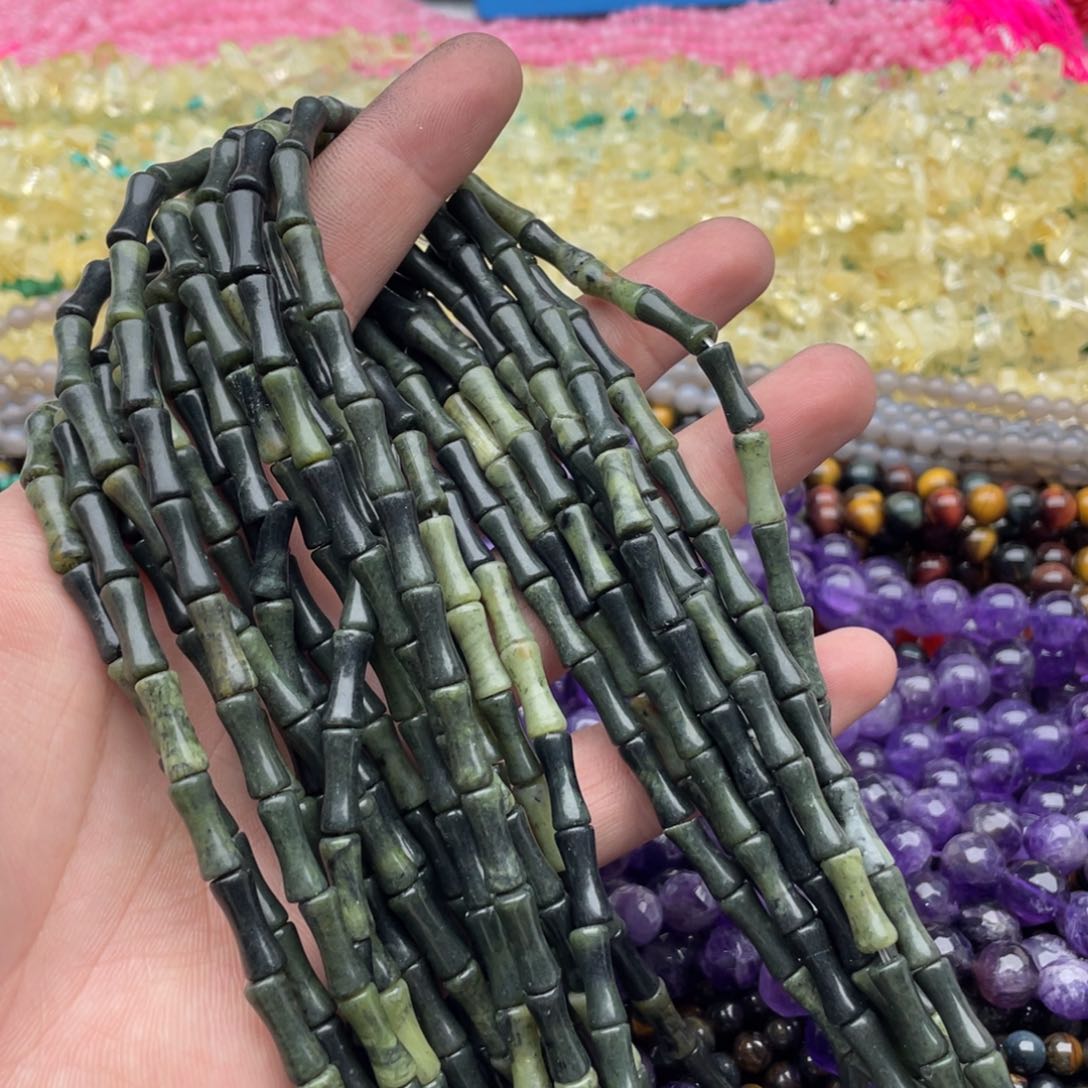 玛瑙/玉髓珠宝半成品未镶嵌一条装6*11mm南方玉竹节