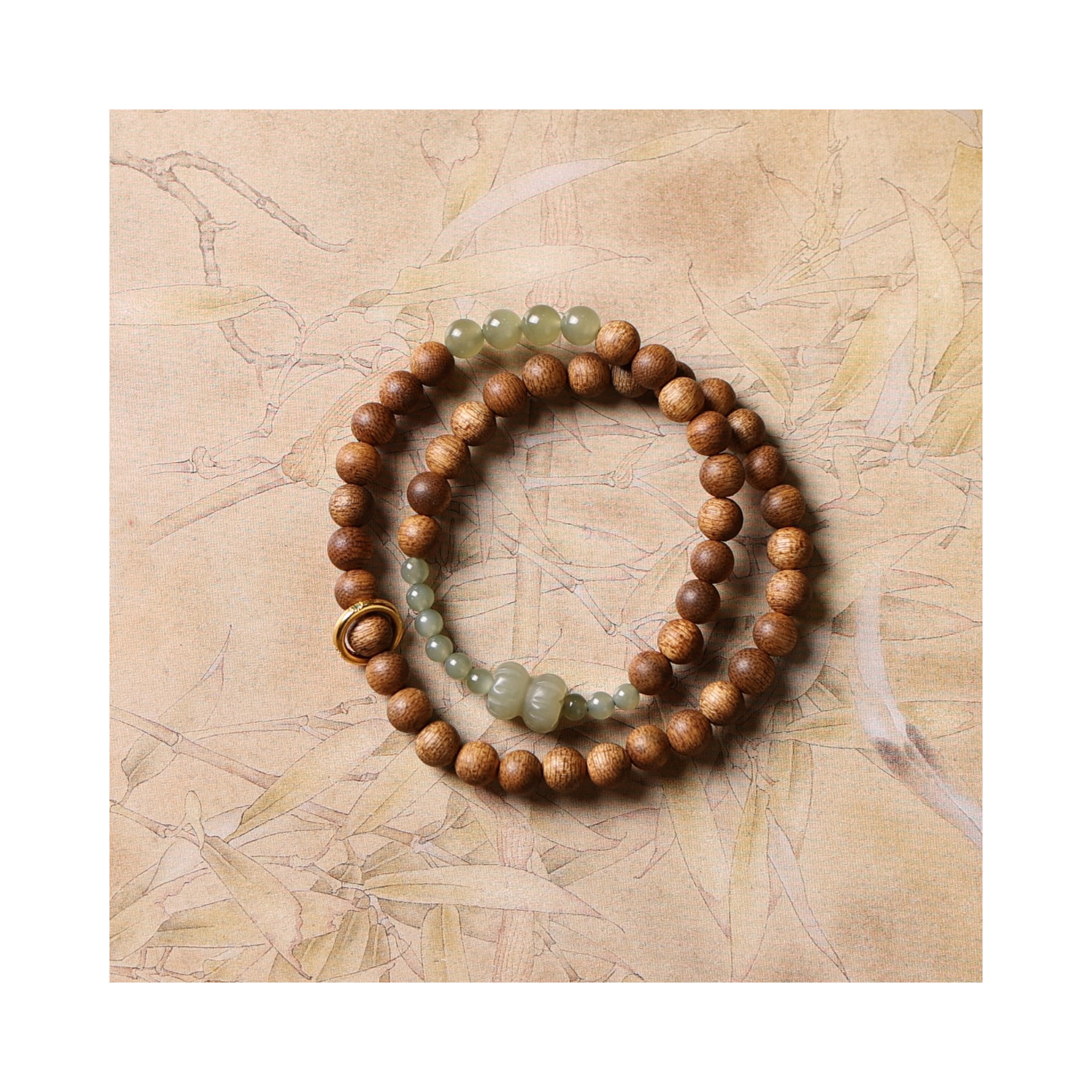 揽香集 沉香【揽香集】- 香港黄棋楠0.6双圈+并蒂莲设计款