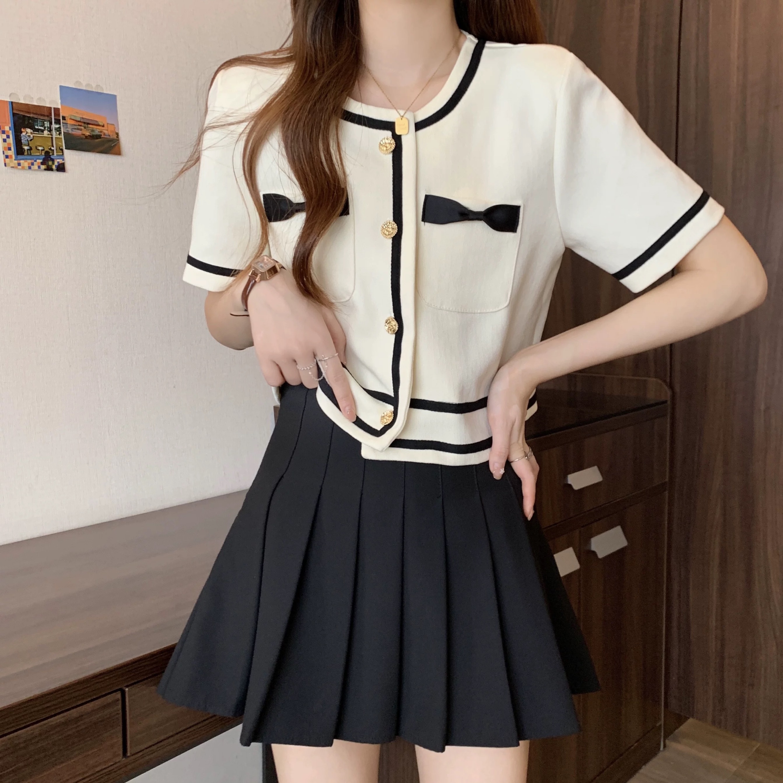 （微瑕以直播间为准）夏装法式小香风短款休闲上衣