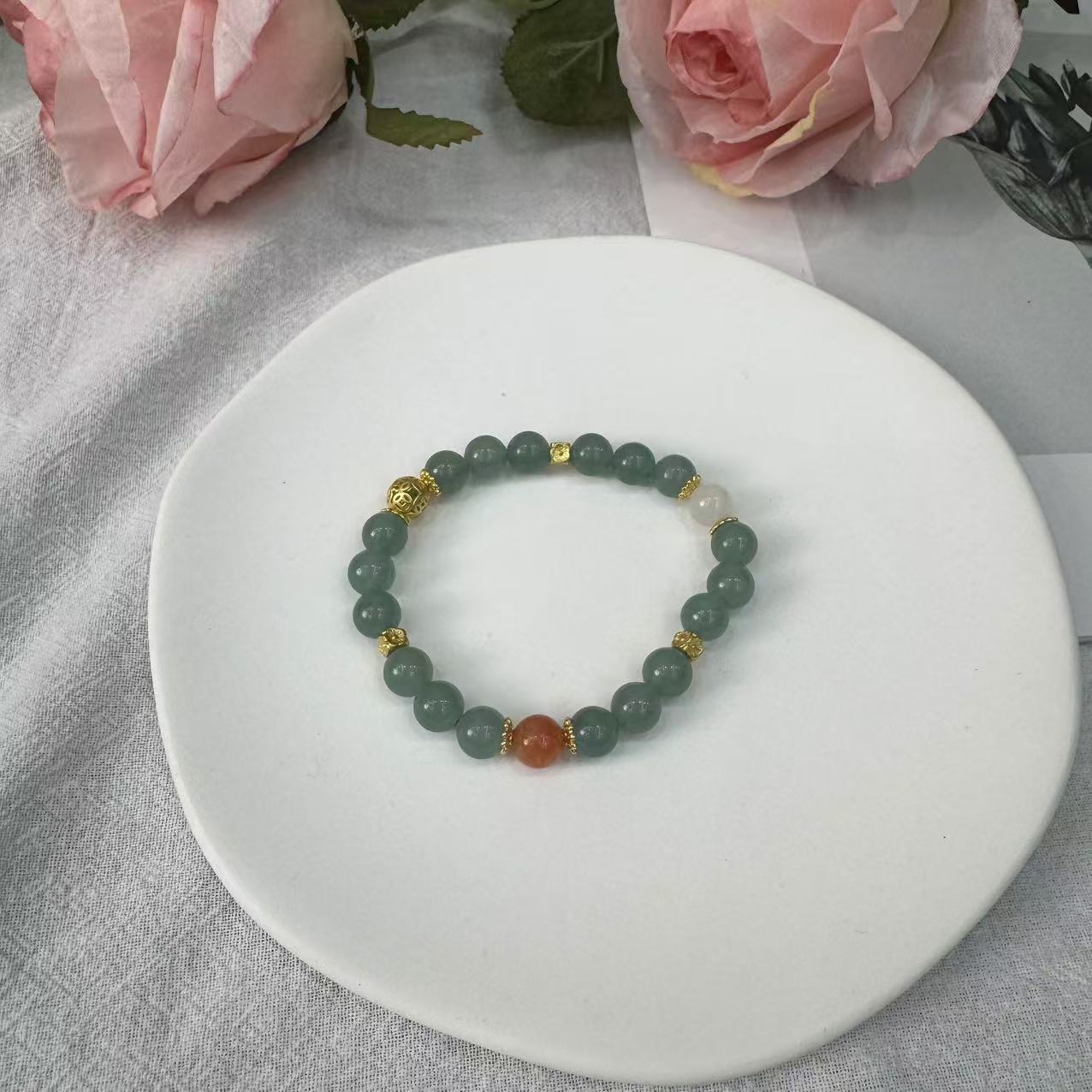 高定珠宝蓝水翡翠手链8+HF1229S038