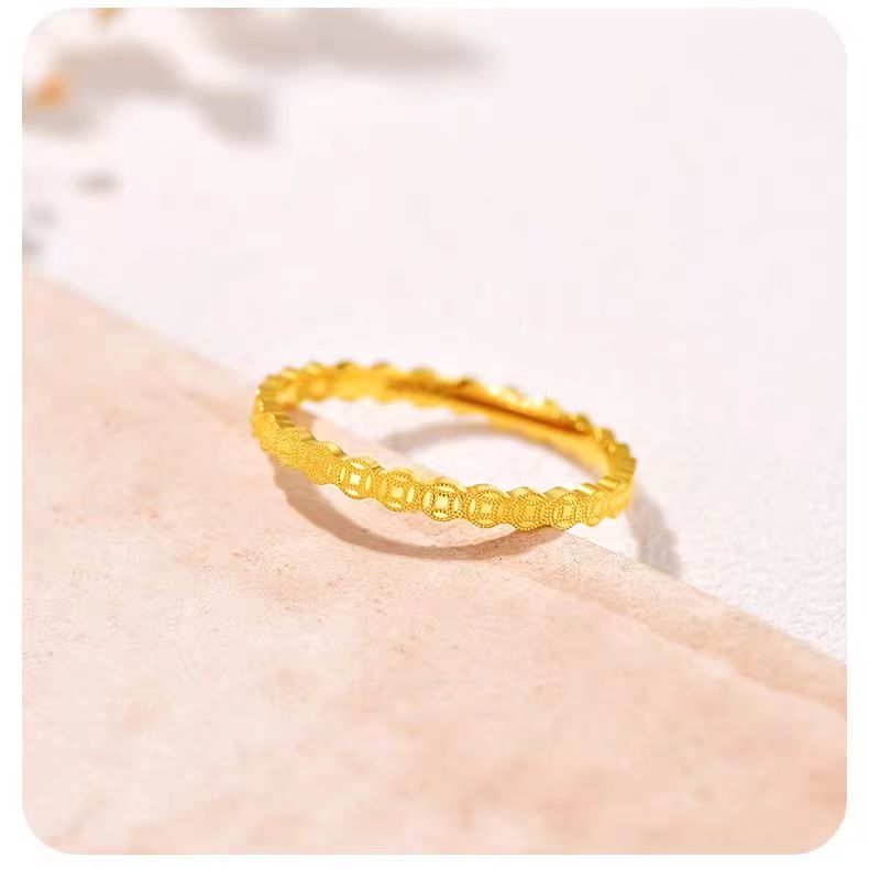 明牌珠宝楼哥甄选足金999 小铜钱戒指多样性发货