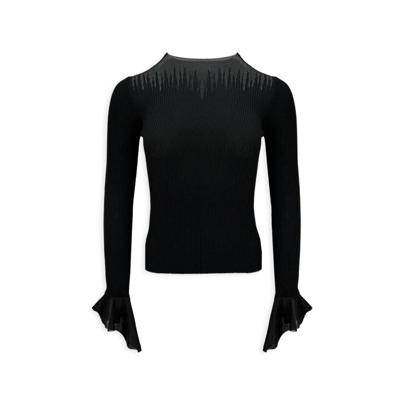 2025夏季针织黑色长袖上衣A230159