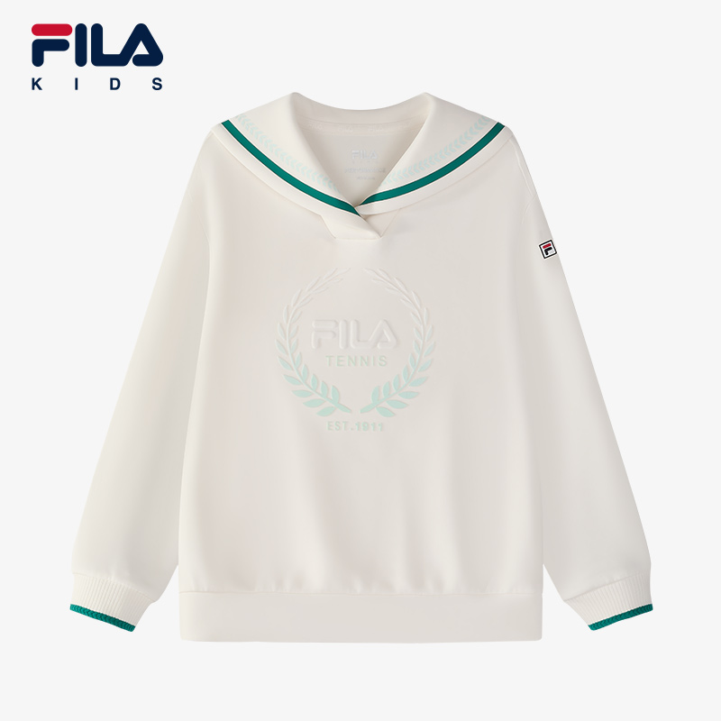 【斐乐儿童】2025年春季中大童海军领复古时尚套头卫衣K12G513248