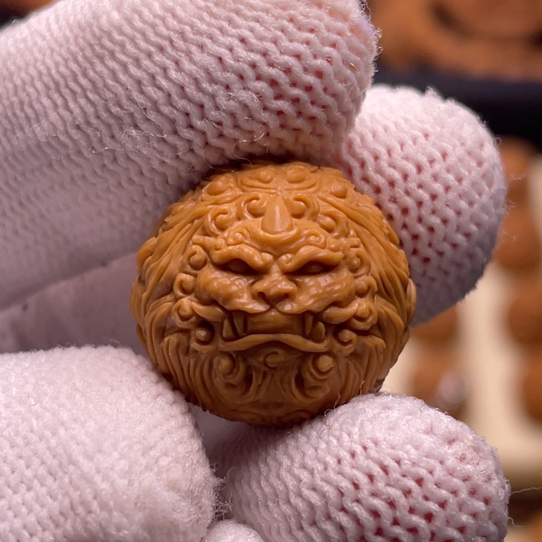 猴头核桃吊坠双面唐狮18.5