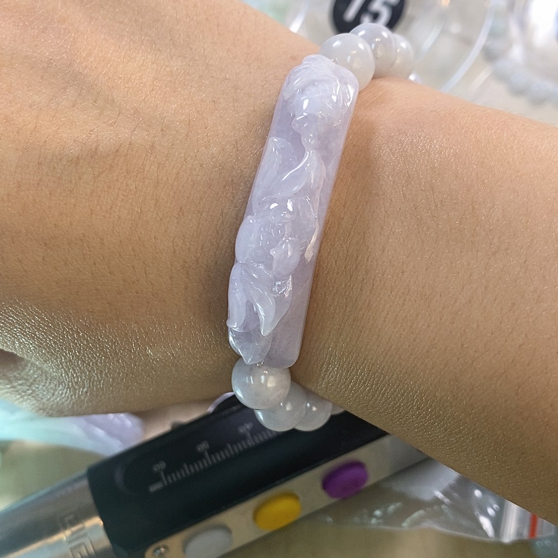 翡翠未镶嵌手链手牌5458