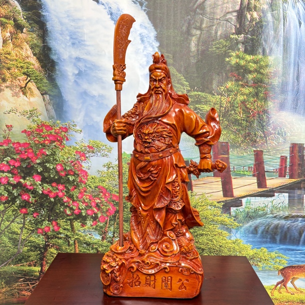 招财关公 竖刀 客厅玄关茶桌装饰摆件