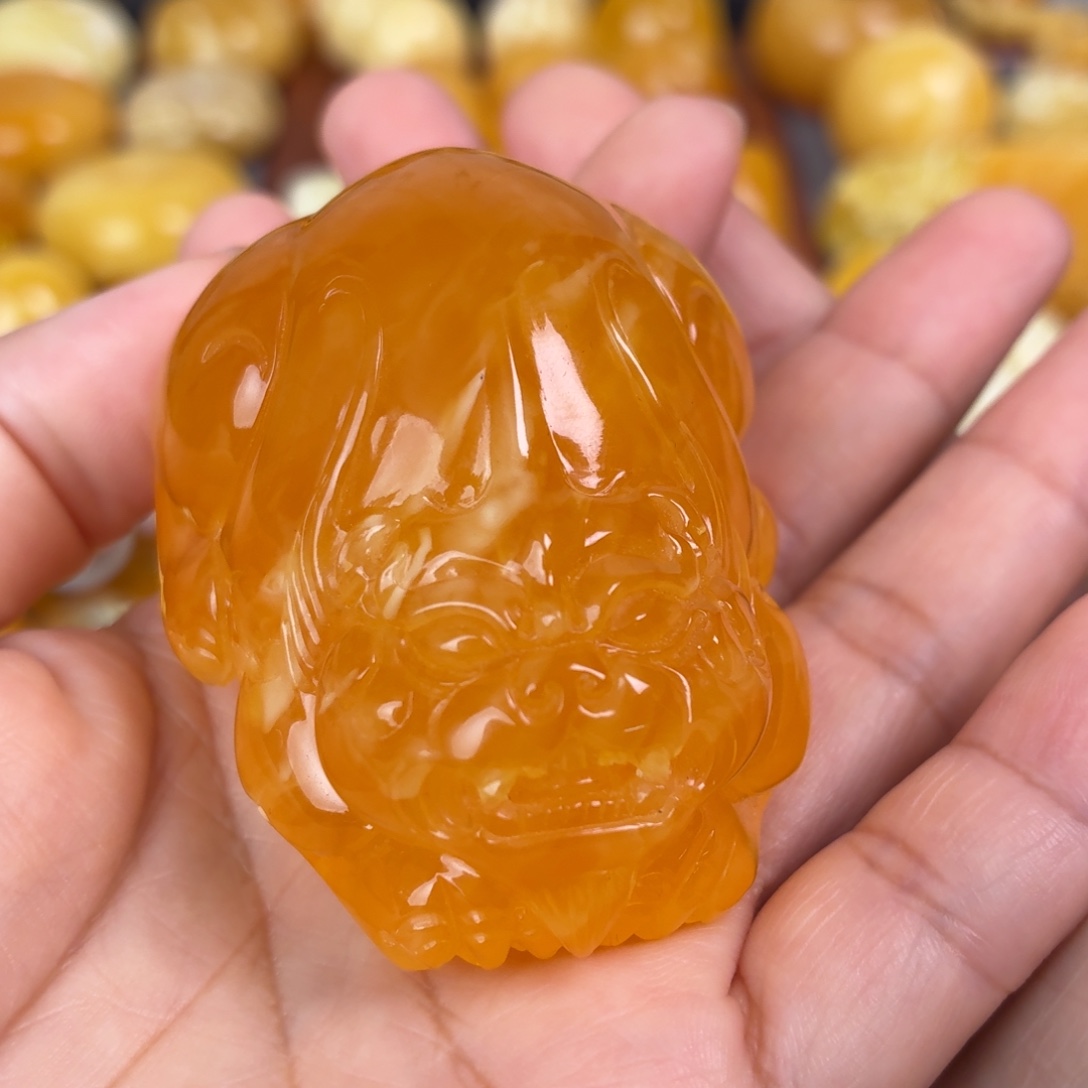 蜜蜡未镶嵌吊坠(不含链)橘红貔貅