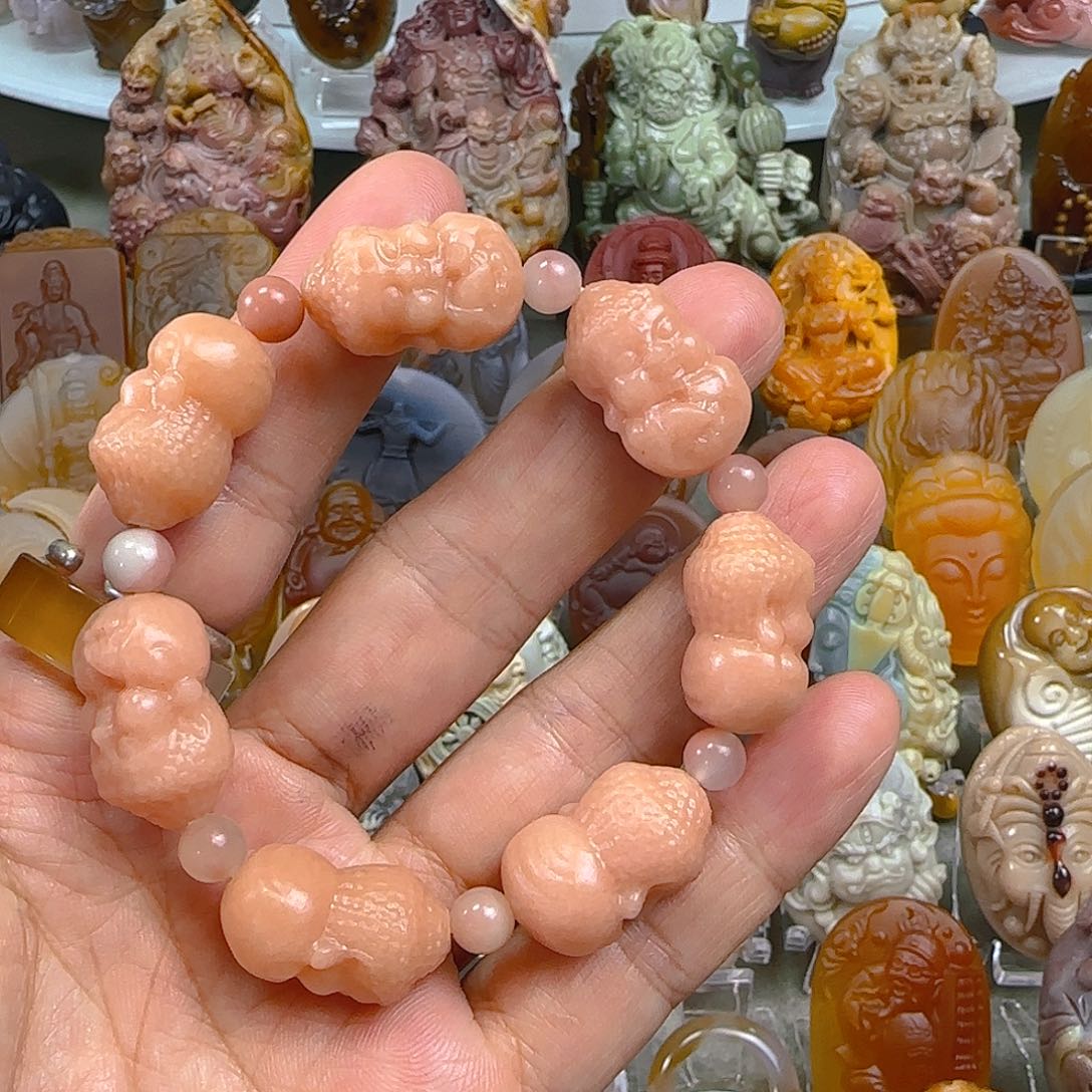 石英质玉1未镶嵌宝宝佛阿拉善雕刻手串