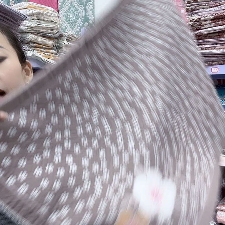 棉咖色小梅花纯棉