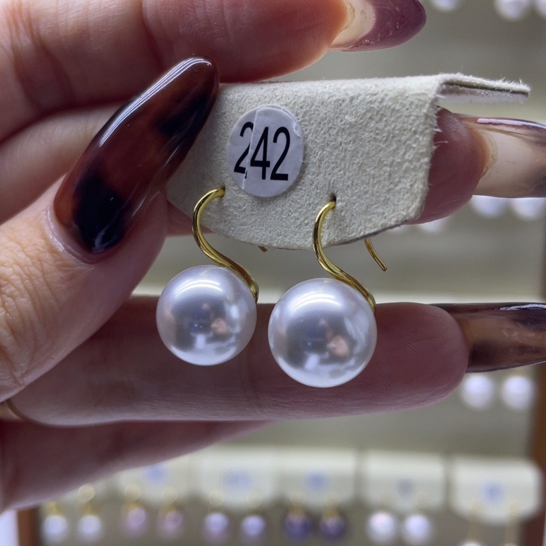 淡水珍珠耳饰银S925镶嵌