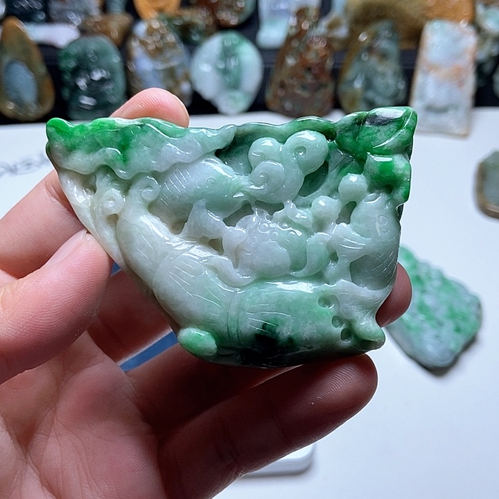 南***南翡翠未镶嵌颈饰翡翠a货