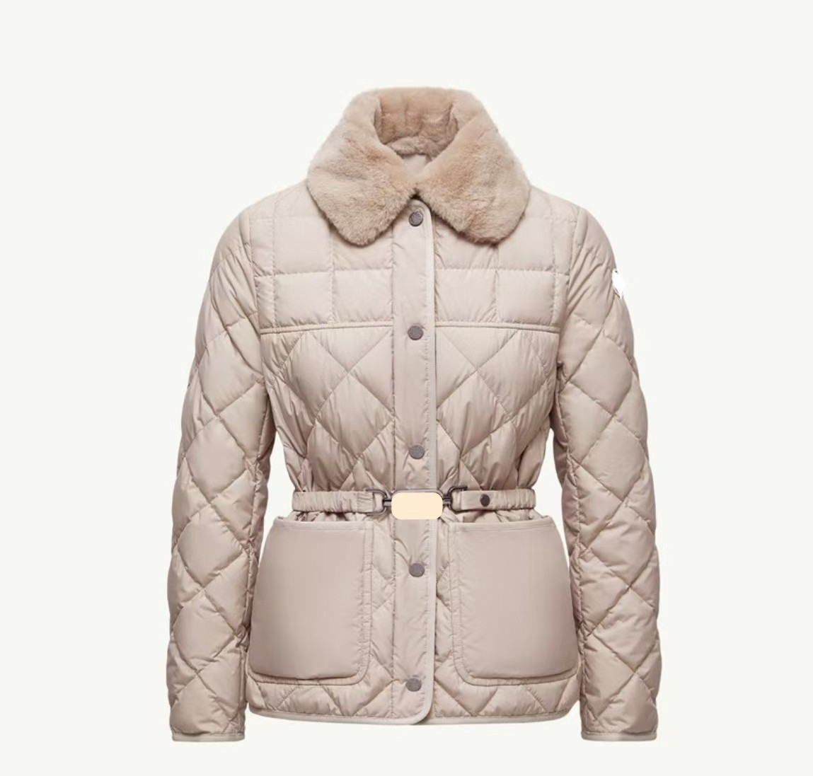 148（海外购）25年经典菱形格毛领款