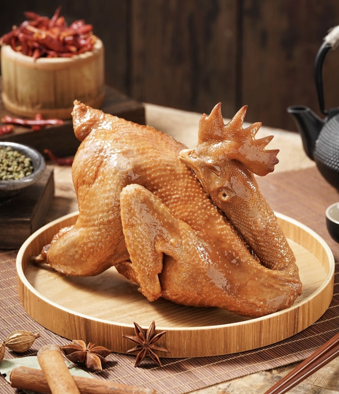 【清真500天散养老母鸡】1只五香烧鸡现卤味美优质顺丰冷链包邮