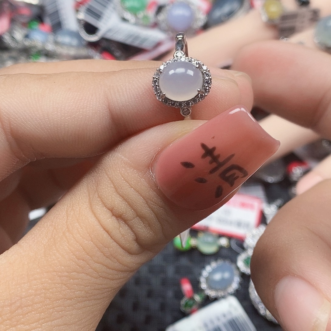 翡翠银S925镶嵌戒指