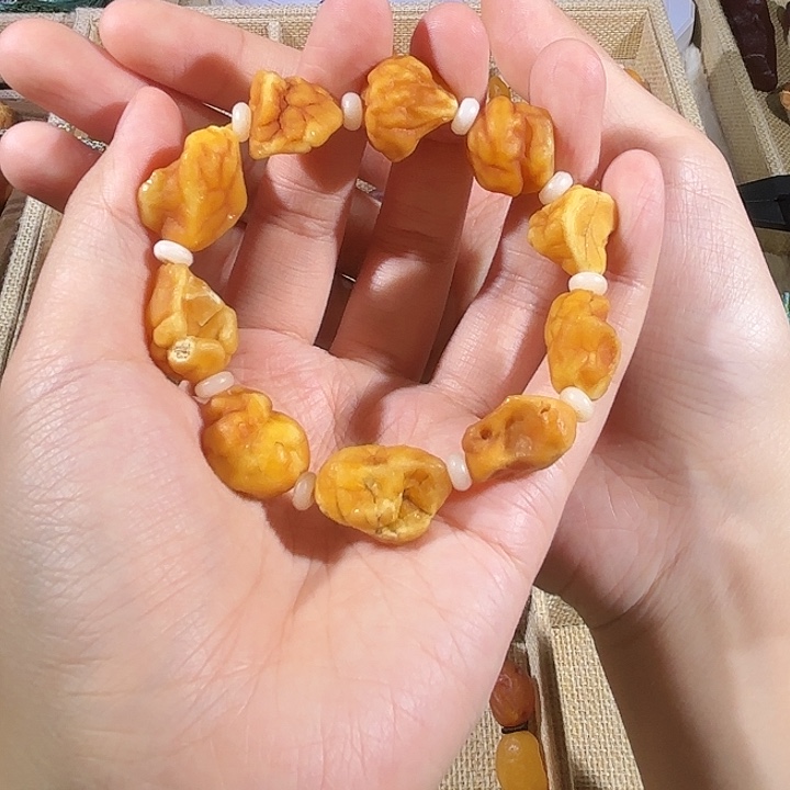 琥珀未镶嵌手链蜜蜡海漂手串