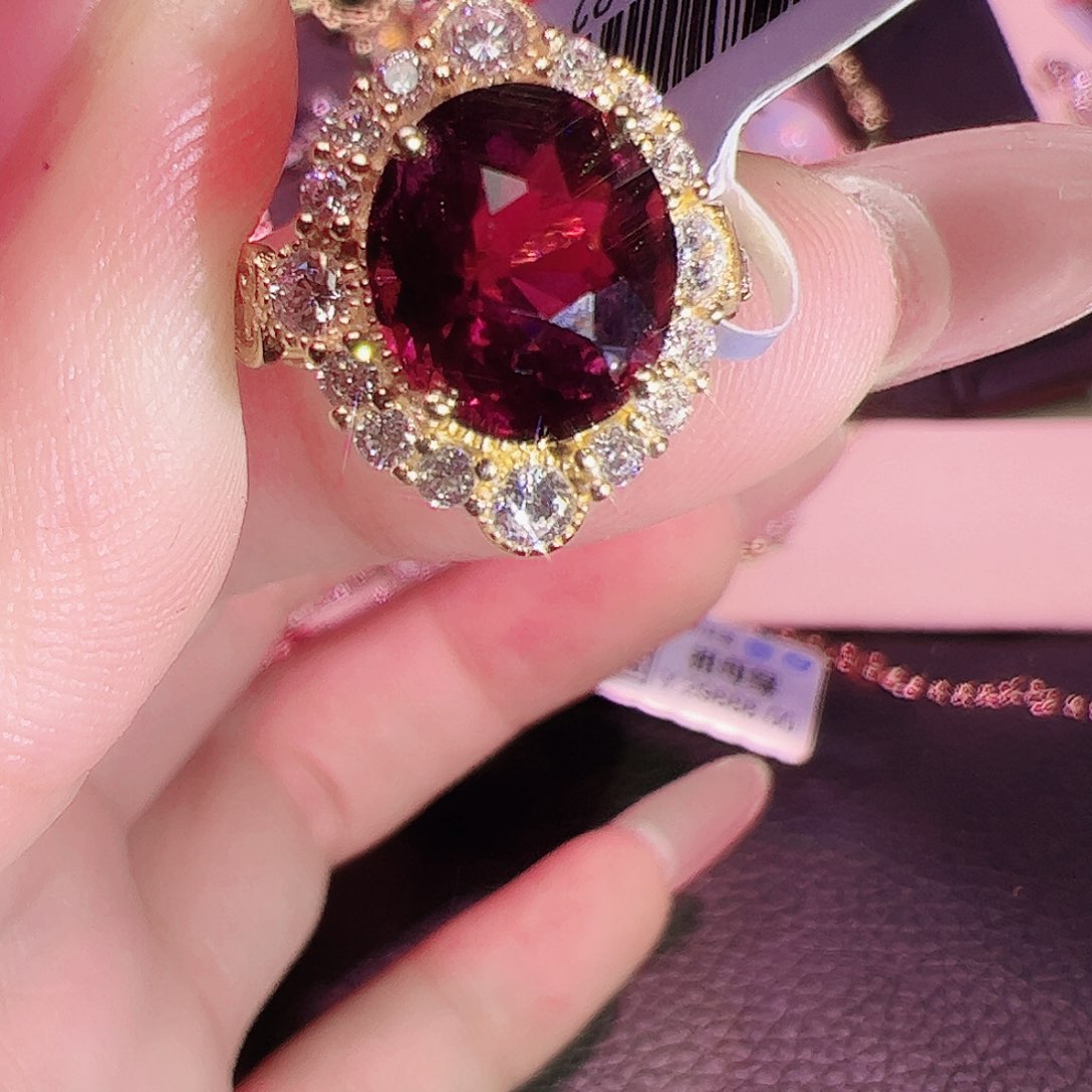 碧玺碧玺戒指银S925镶嵌