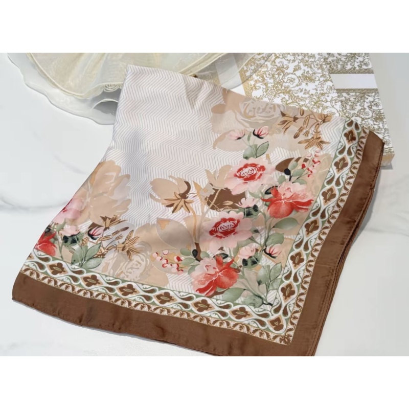 A08春漾双影 双面花萝大方巾高级感围巾女轻奢67*67{无礼盒}