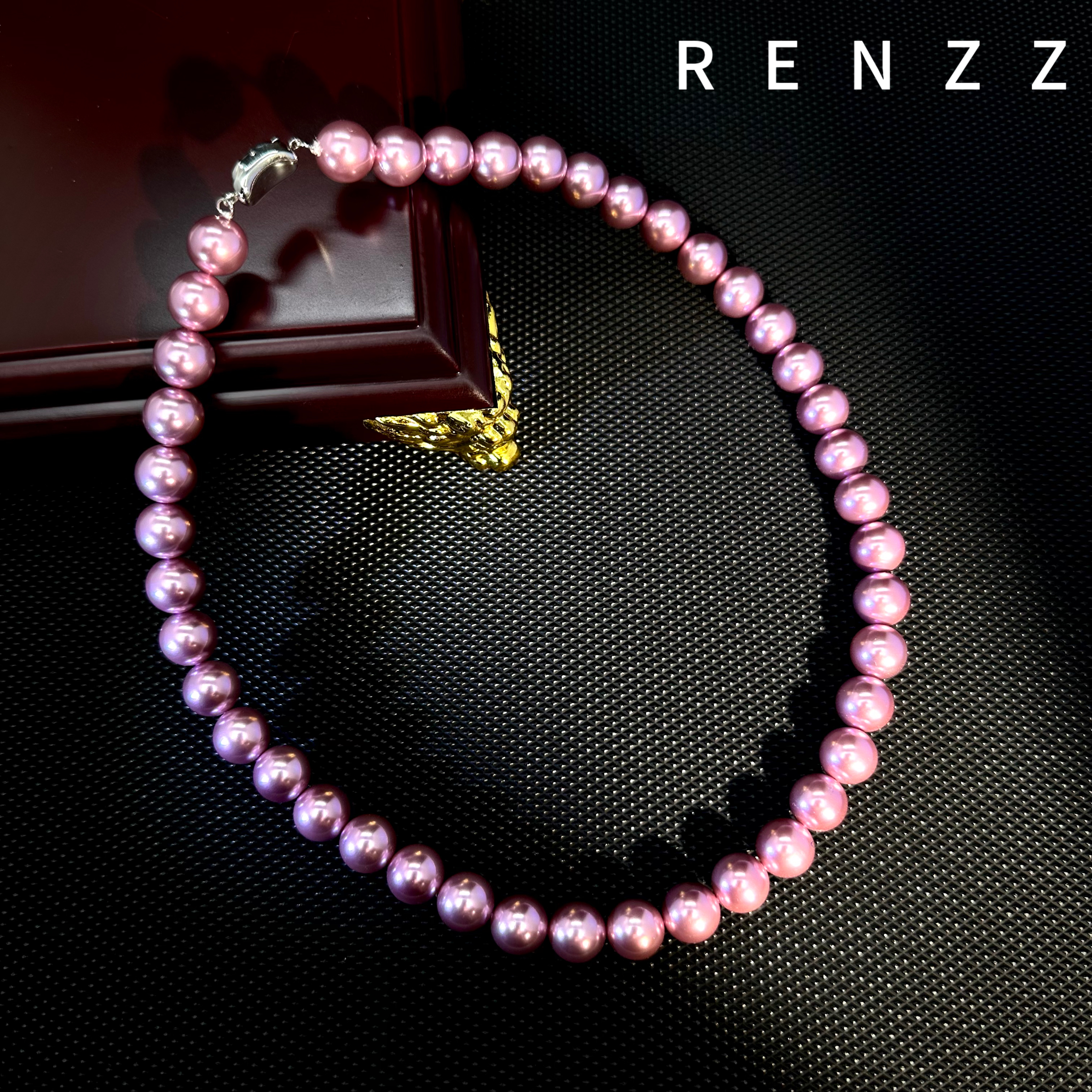 链子925银  7396紫色圆球10mm项链