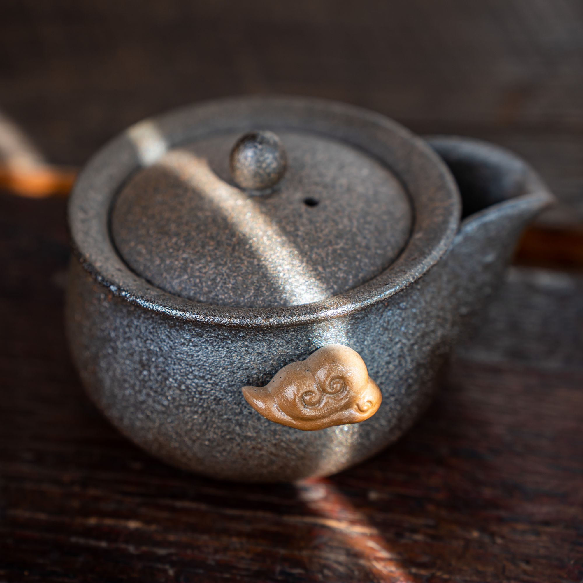 云南建水紫陶 东離大师精工手作小祥云宝瓶 手抓壶茶器茶具茶周边