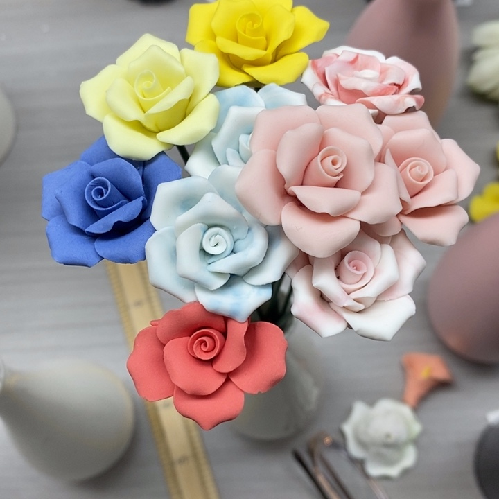 陶瓷陶瓷材料10朵素烧