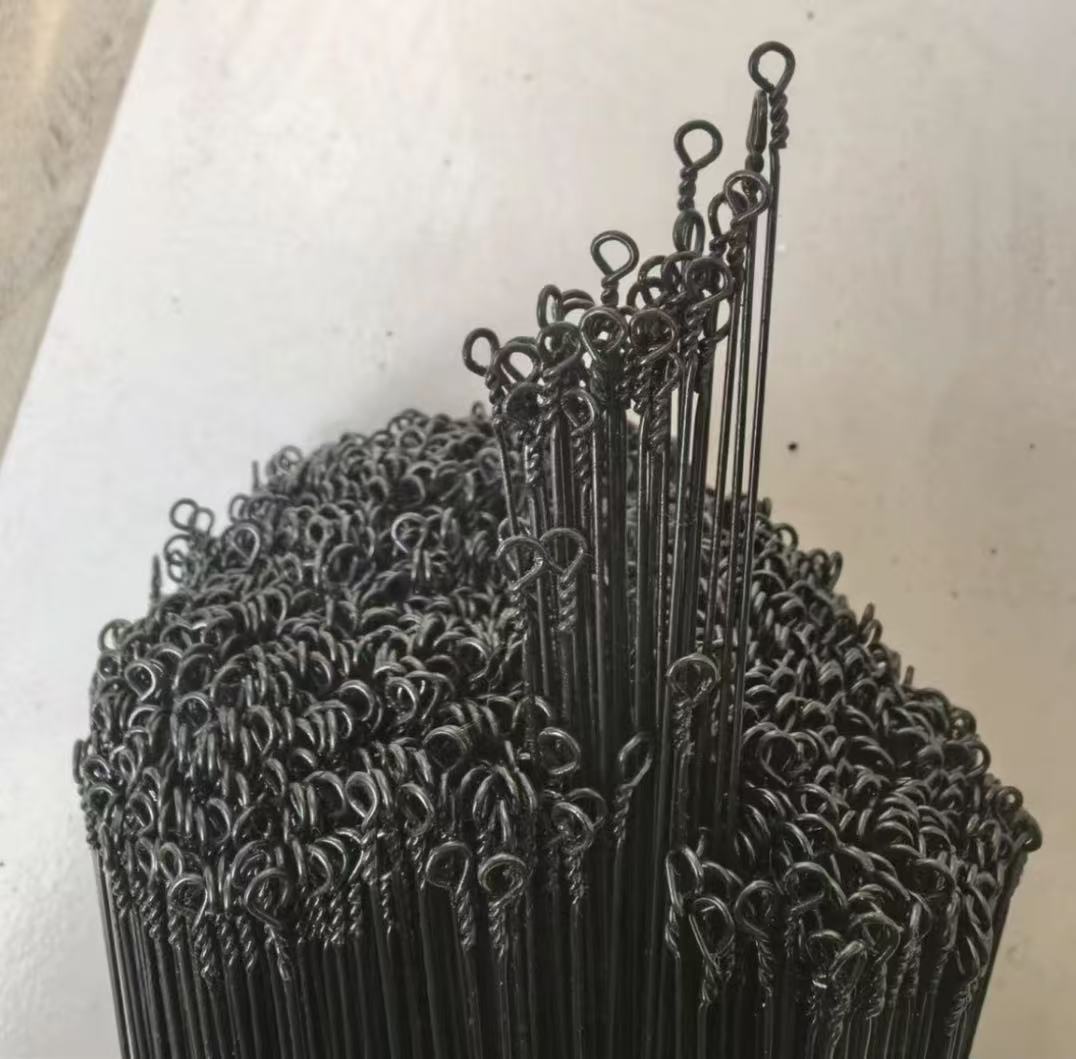 碳素直条钢丝成品带麻花结的五金钢丝加工件