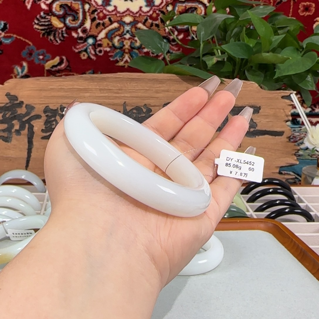 和田玉手镯未镶嵌新疆和田玉羊脂白玉手镯白润细密条宽14mm