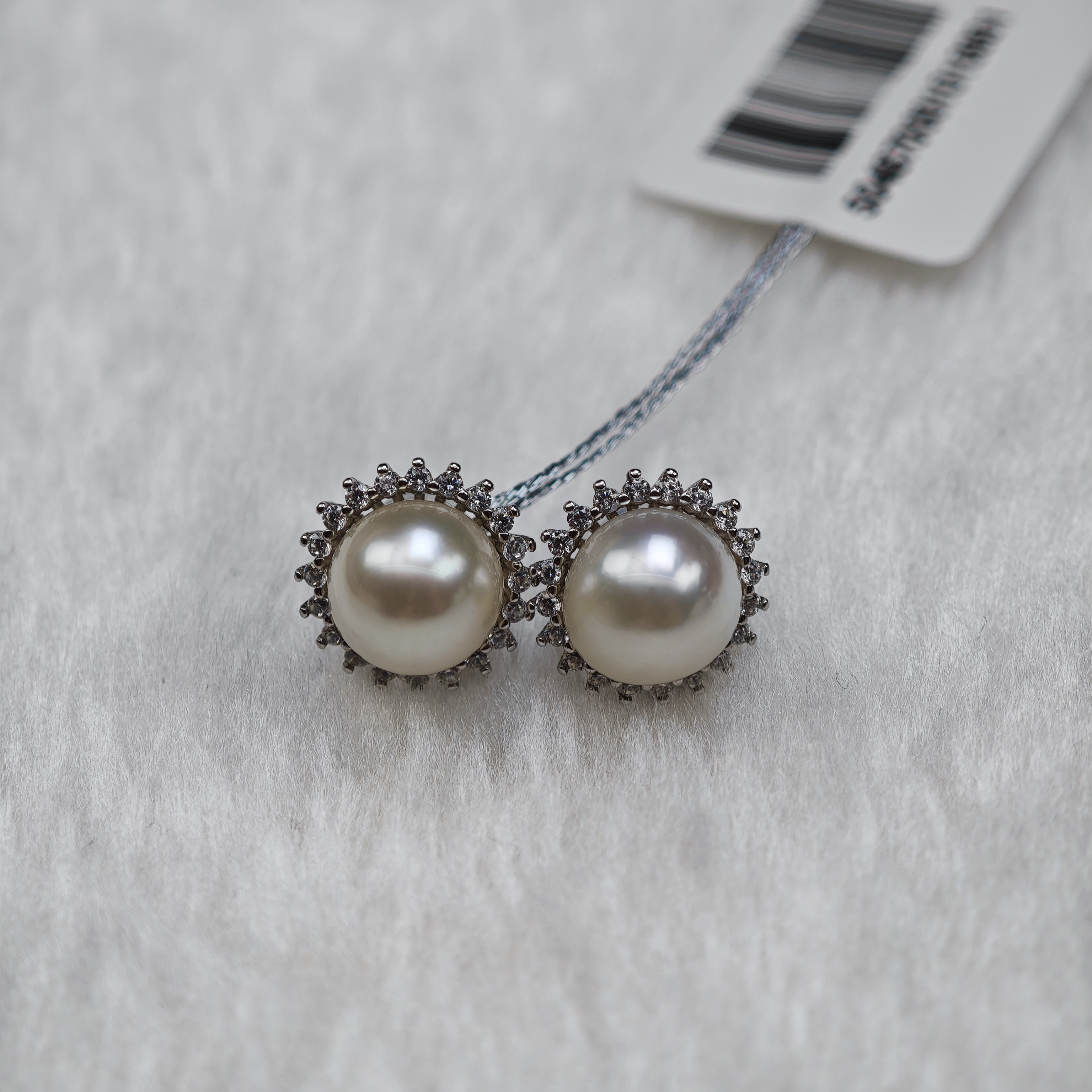 8-9mm正圆海水澳白太阳花耳钉冷光微瑕经典百搭简约时尚新春礼物