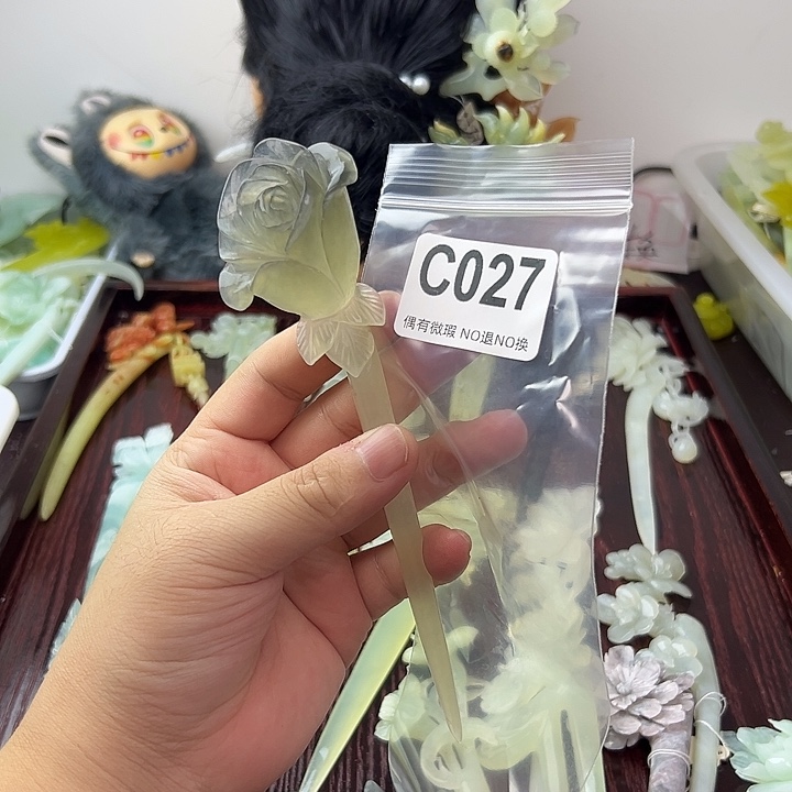 *****蛇纹石玉合金发饰