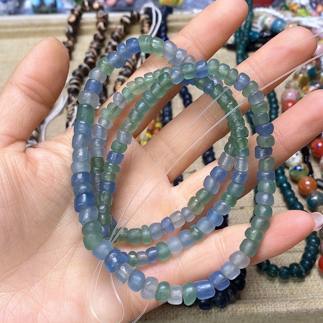 琉璃颈饰蓝色链子不退换036