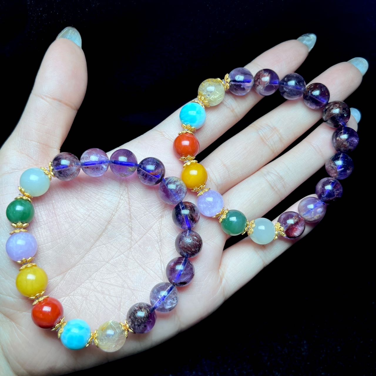 【云上好物】12 DS52896-水晶多宝手串-多样性发其一-9.5mm（JG）