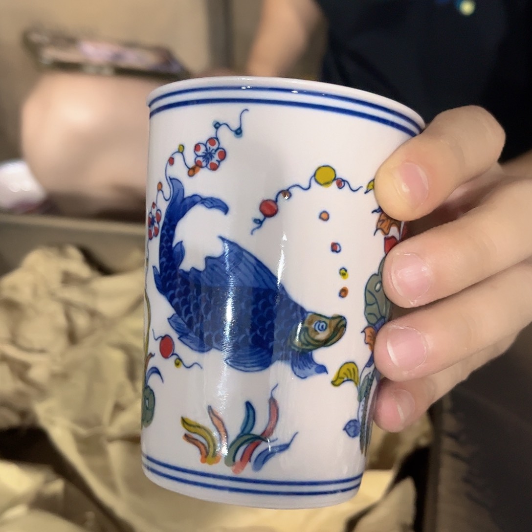 摆件/////景德镇陶瓷杯子。红。