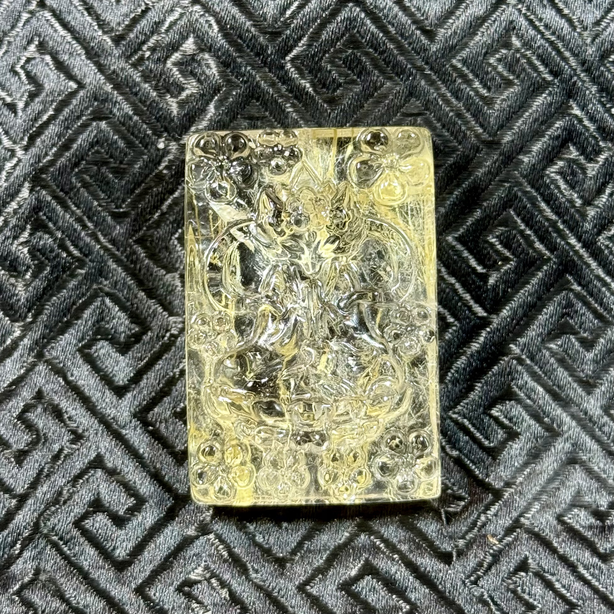 天然水晶钛晶九尾狐吊坠钛晶狐狸吊坠女饰品