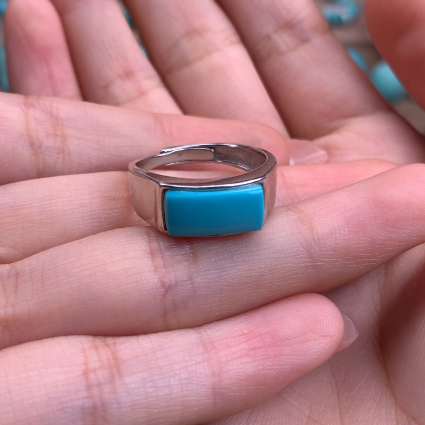 【闪购商品】绿松石戒指银S925镶嵌啊*