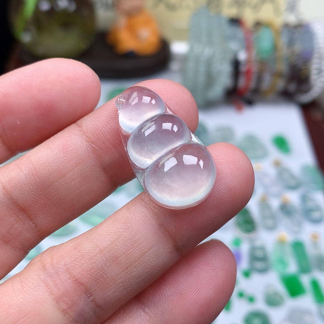 翡翠裸石缅甸天然A货翡翠冰种豆子