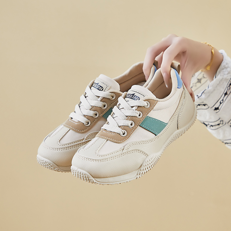 ins韩版新款德训鞋女2025春季学生跑步运动厚底增高休闲街拍K1509