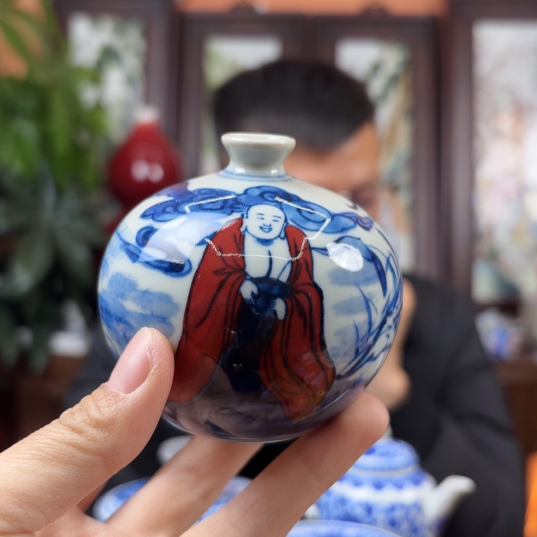 陶摆件景德镇陶瓷手工花瓶