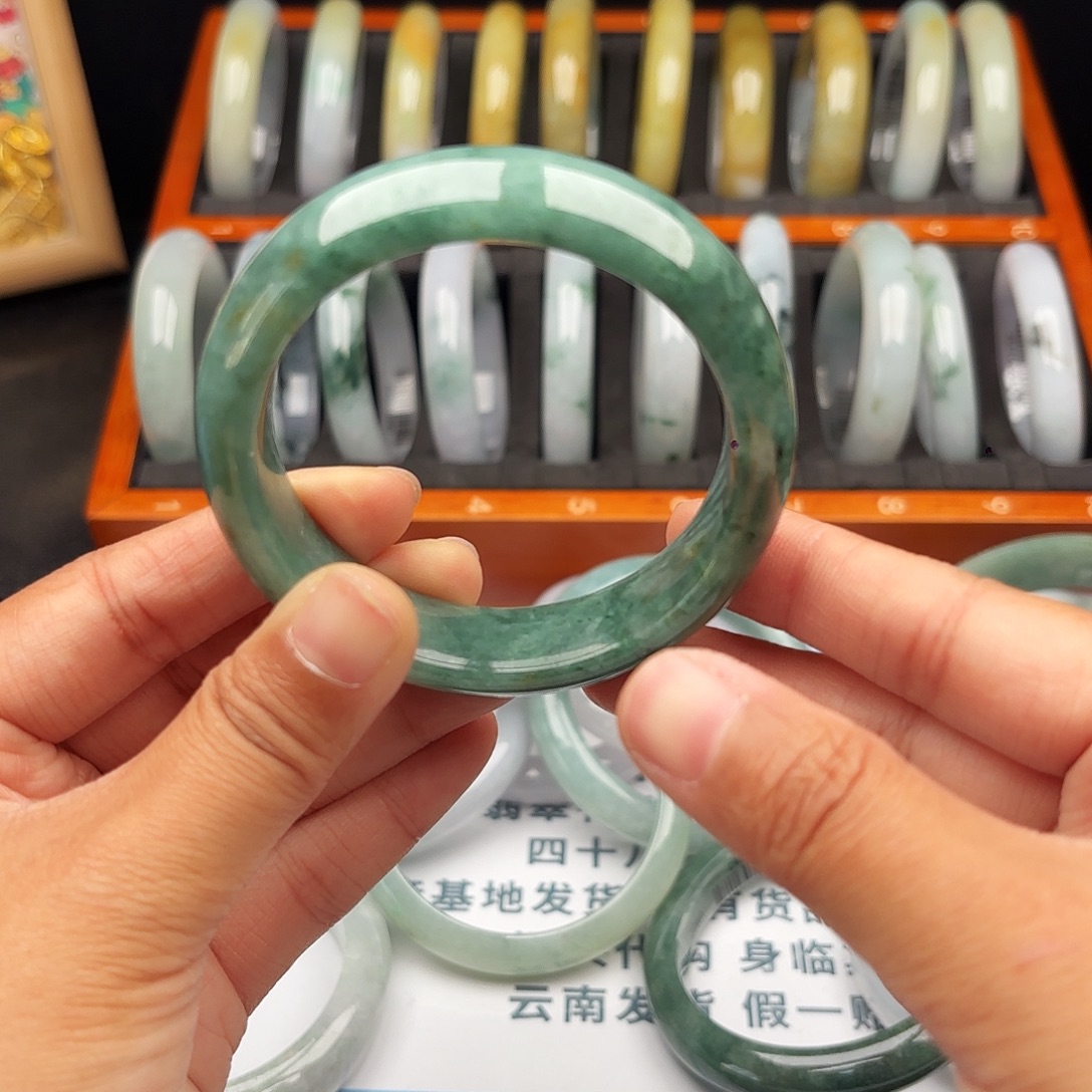 翡翠未镶嵌手镯55-56 x2 10