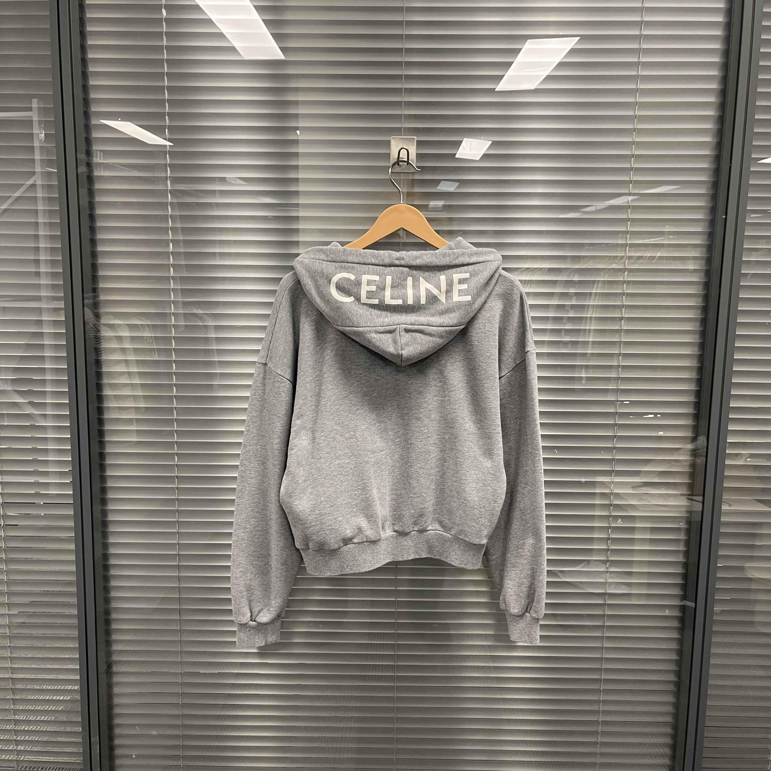 99新 Celine/思琳 帽子logo拉链帽衫外套 m码 #10269