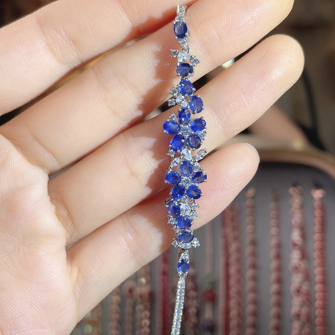 手链蓝宝石银S925镶嵌