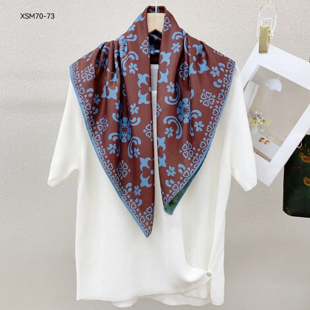 【双面异色方巾】高级感丝毛棉斜纹轻奢文艺复古气质护颈丝巾65cm