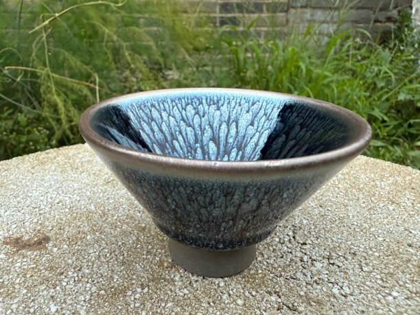 原矿原釉秦国凤百花高足斗笠建盏大号盏杯陶瓷主人杯功夫茶具茶杯