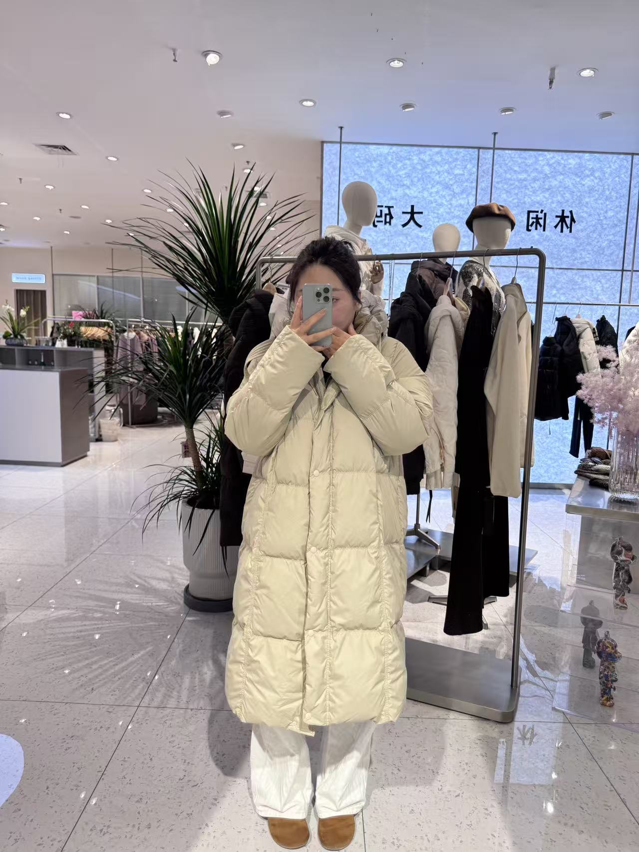 水淼休闲大码长款羽绒服