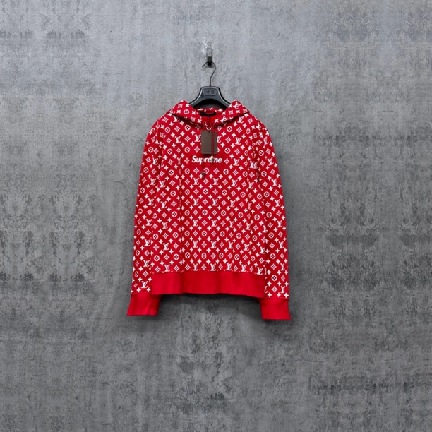 未使用 LouisVuitton/路易威登 Lv Supreme刺绣帽衫卫衣/SK168/XL