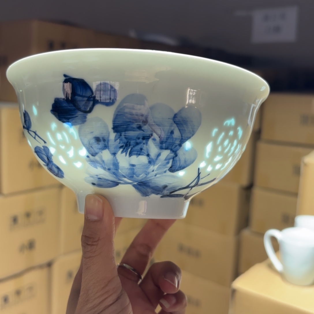 碗瓷景德镇陶瓷两只微瑕