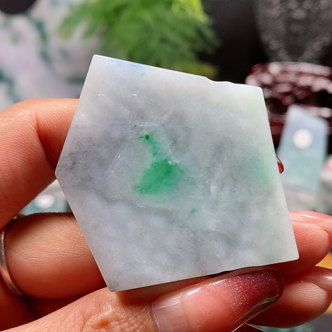 翡翠颈饰未镶嵌缅甸天然A货翡翠挂件