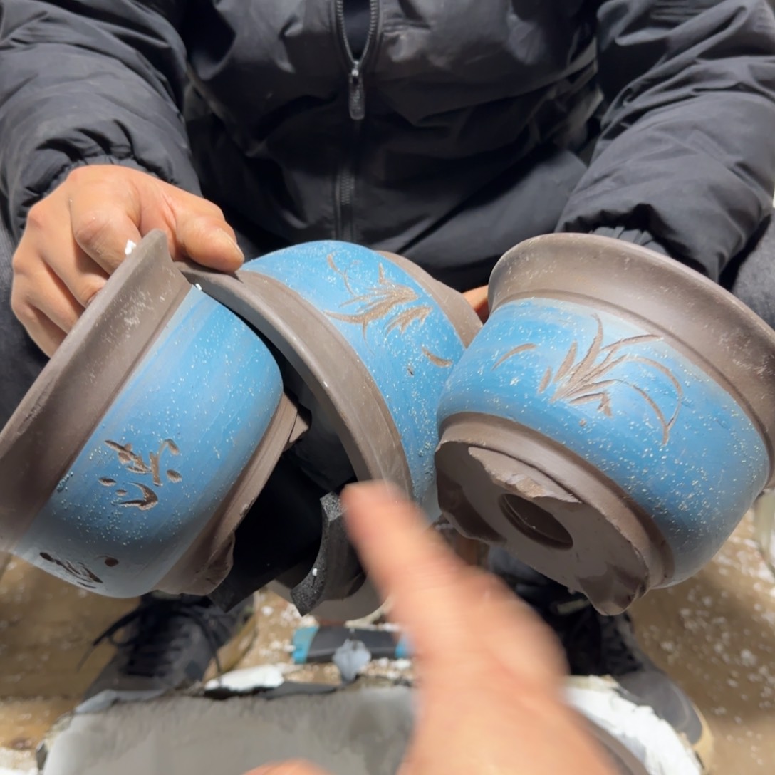 紫砂花盆瑕疵的时候