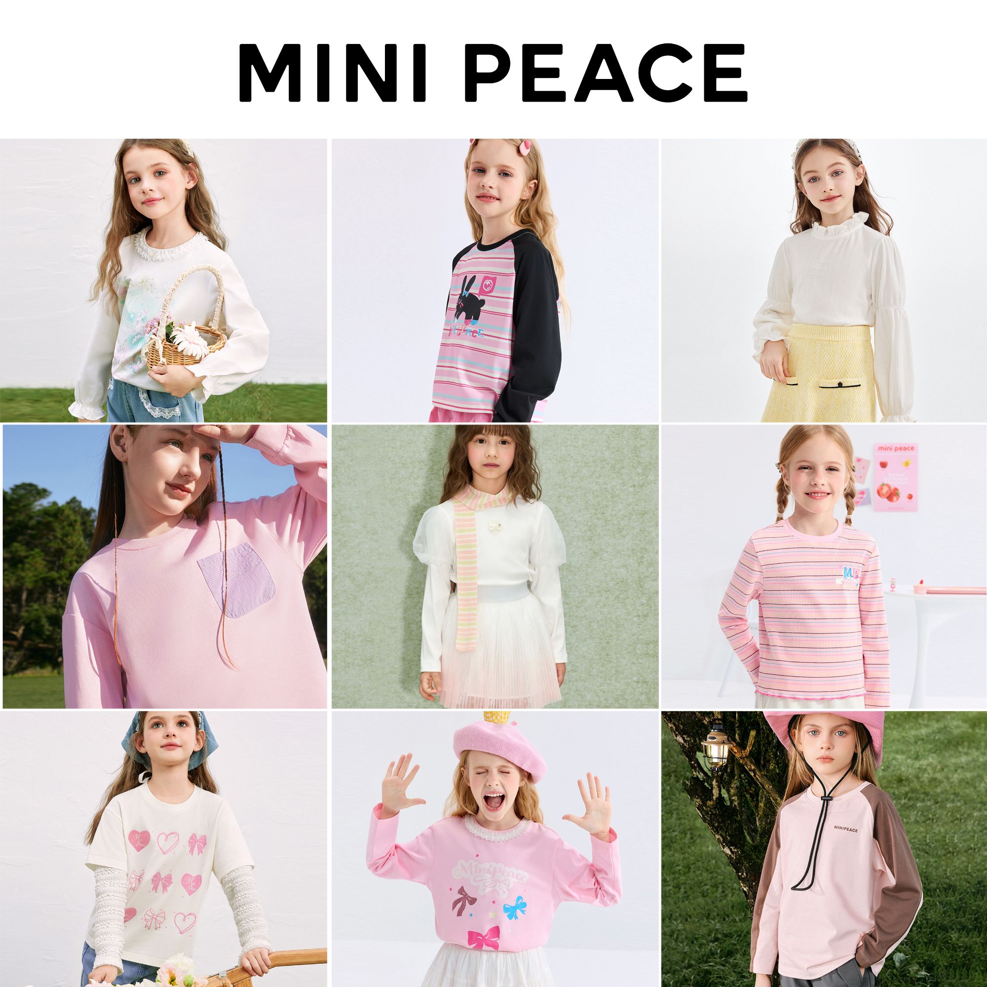 【长袖 早秋福利】MINIPEACE太平鸟童装女长袖T恤百搭休闲打底衫