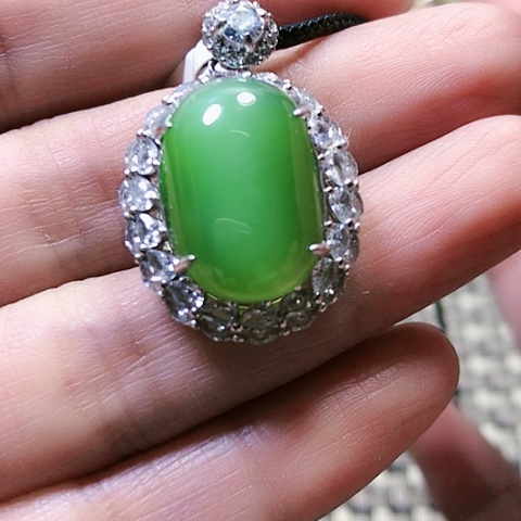 和田玉挂件银S925镶嵌