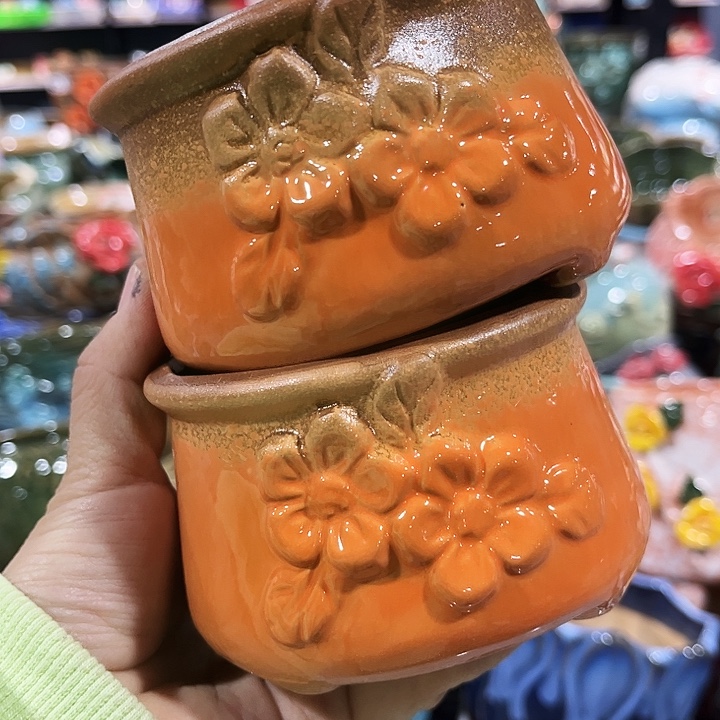 瓷片花盆多肉植物艺术品