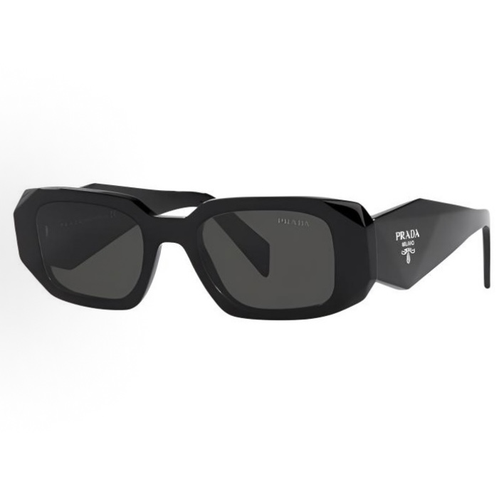 99新 Prada/普拉达 经典休闲黑色镜架字母时尚潮流个性太阳镜墨镜